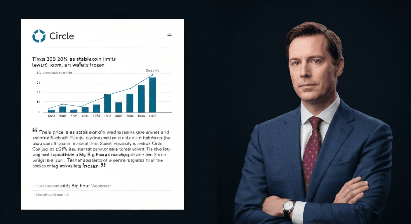 Circle falls 20% as stablecoin reward limits loom, Tether adds Big Four auditor and wallets frozen