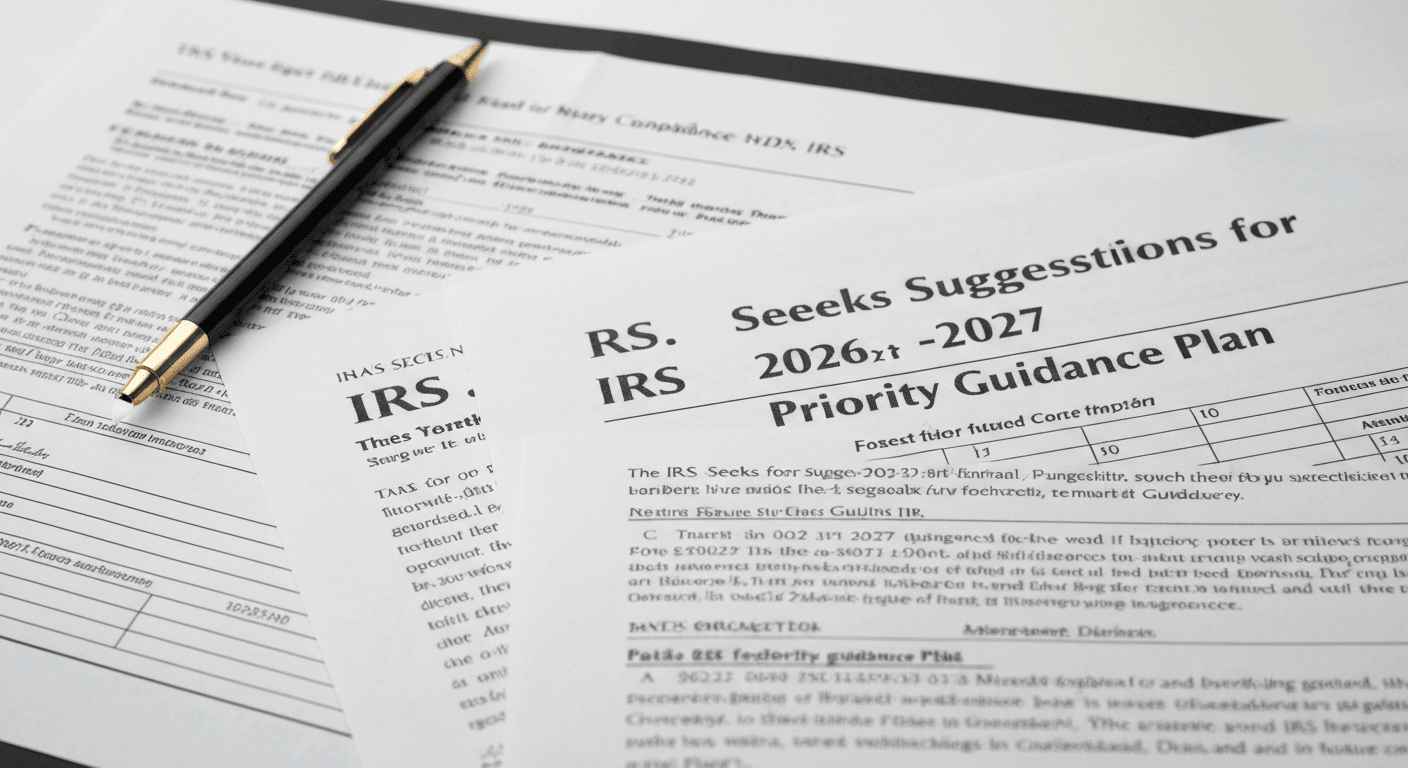 IRS Seeks Suggestions for 2026-2027 Priority Guidance Plan